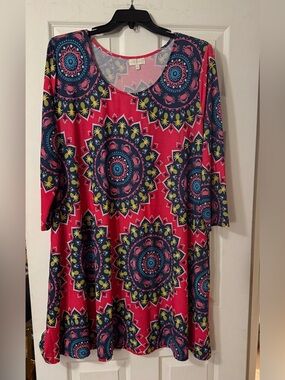 Simply Southern Pink Medallion Print Tunic Dress